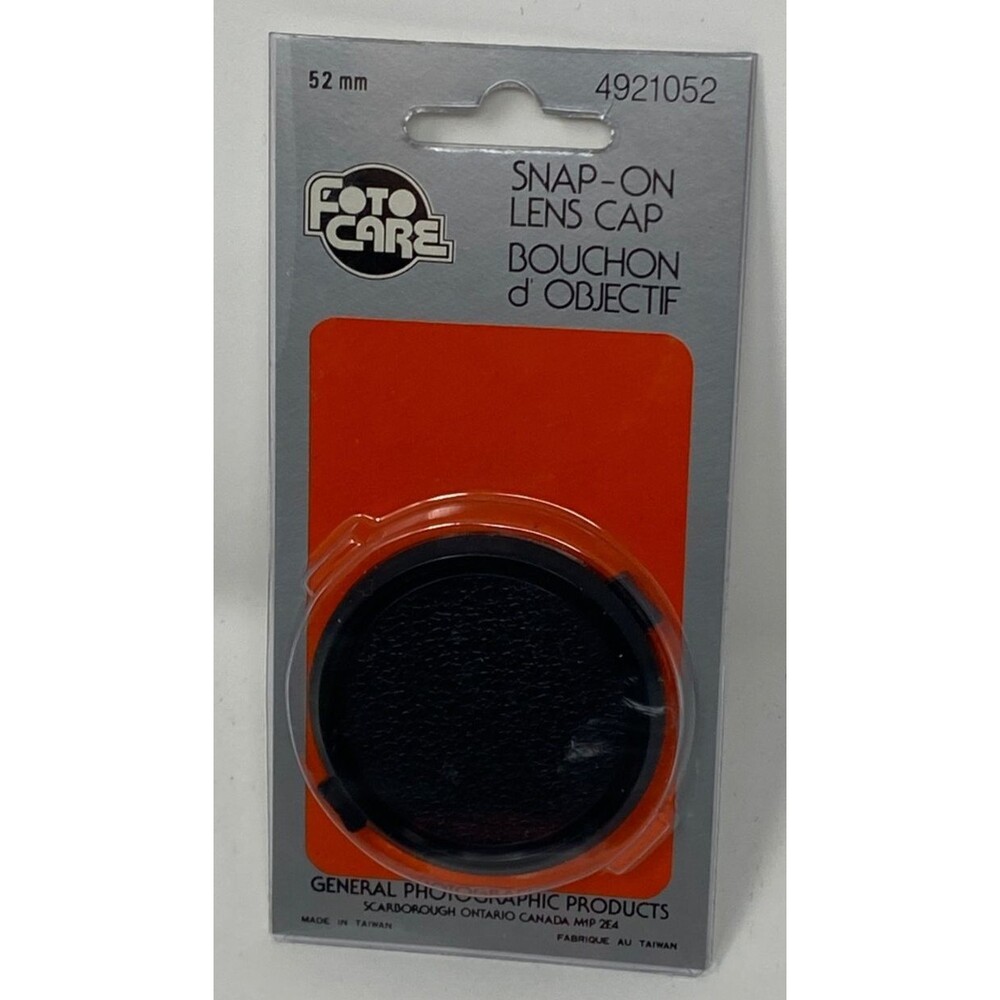 Lot of 10 - 52mm Snap-On Front Lens Cap NEW (in retail package peg-hanging card)
